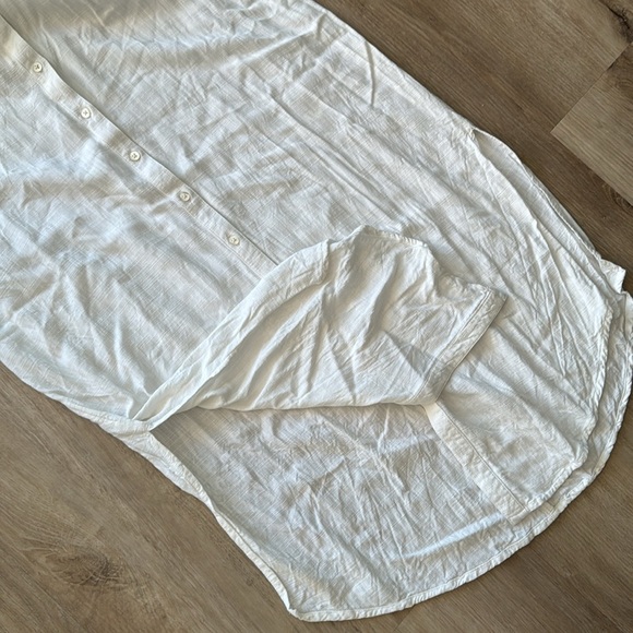 L*Space Button Down White Long Viscose Tunic sz XS - Picture 8 of 11